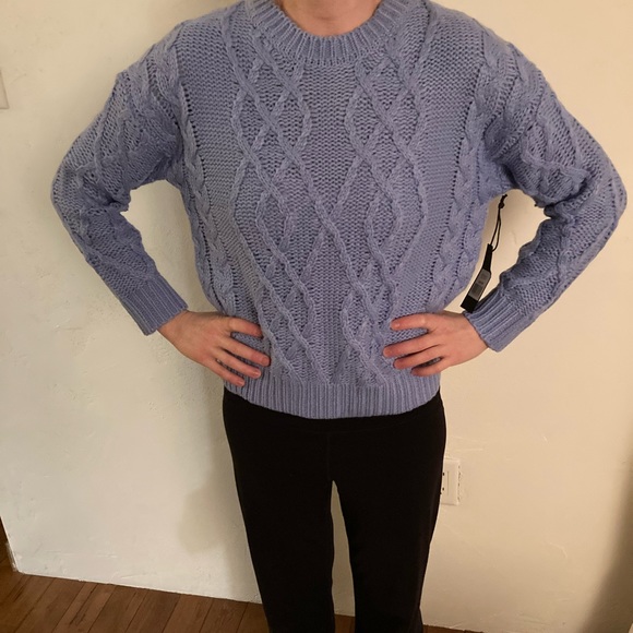 Light Blue Cableknit Sweater - Picture 9 of 10